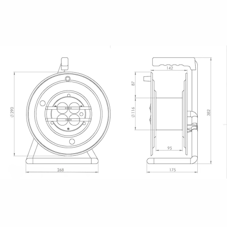 Катушка переносная Bemis 4 гн, 50м, (3х1.5 ПВС) 16А, IP44, без кабеля, 115375