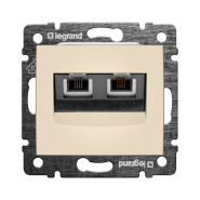 Розетка телефонная двойная RJ11 4 контакта LEGRAND Valena, 774339, слоновая кость