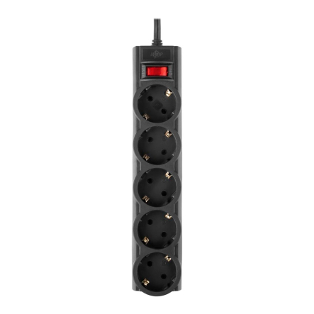 Фильтр-удлинитель Logic Power LP-X5-5, (3520Вт) 5 гнезд, 5 м, PREM Black