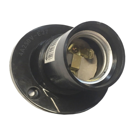 Патрон кутовий карболітовий настінний Е27, чорний, TNSy, 5000845 - 1