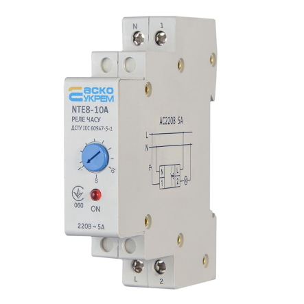 Реле часу АСКО-УКРЕМ NTE8-10А (STE8-10А) затримка на відключення, A0090050001 - 1