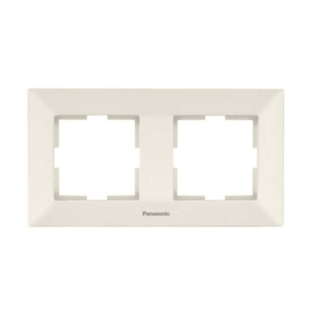 Рамка 2-я, горизонтальная Panasonic Arkedia Slim, крем, 08022BG - 1