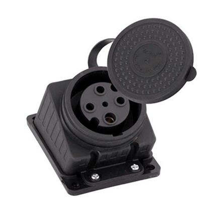 Розетка наружной установки наклонная трехфазная LEZARD, 3Р+Е, 3х32А, 380V, каучук, 332-0100-0202 - 1