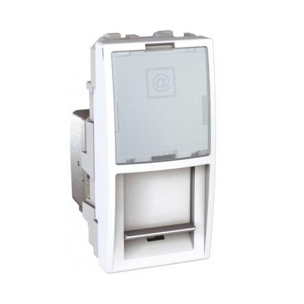 Розетка компьютерная неэкранированная RJ45 5е 1 модуль, белая, Schneider Electric Uniсa MGU3.410.18 - 1