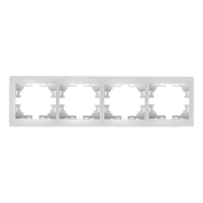 Рамка Lezard MIRA четырехместная, горизонтальная, без вставки, белая, 701-0200-149