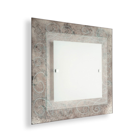 Светильник настенно-потолочный ДеКоРа, Фантазія, Е27, 2х60W, 400х400 мм, серебро, 48291 - 1