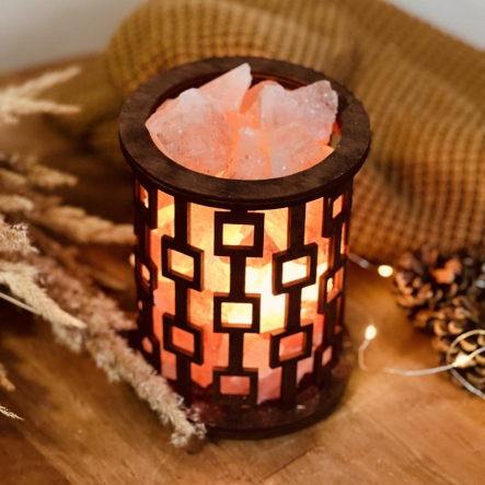 Соляной светильник «Корзина «Квадраты» 1,7кг