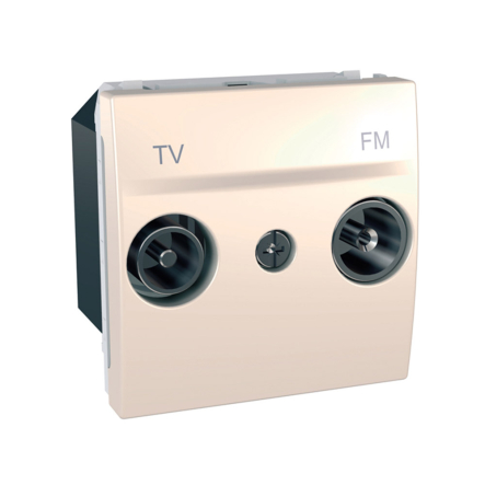 Розетка телевизионнаяТV+R конечная 2-х модульная слоновая кость Schneider Electric Uniсa MGU3.452.25 - 1