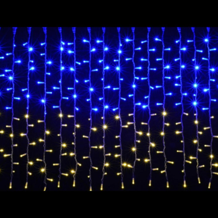 Гірлянда зовнішня DELUX, CURTAIN, 1,5x1м, 288LED, синьо-жовта/біла, IP44 - 1