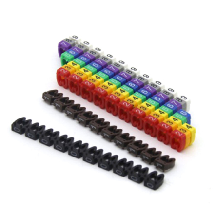 Набор кабельной маркировки Lemanso 6мм от 0 до 9 (100 шт) цветной, LMK2158 - 1