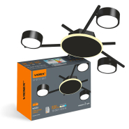 Светильник VIDEX под лампу 3xGX53 VL-SPF20B-BB накладной с подсветкой черный