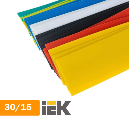 Трубка термоусадочная ТТУ 30/15 желто-зеленая IEK, UDRS-D30-50-K52 - 1