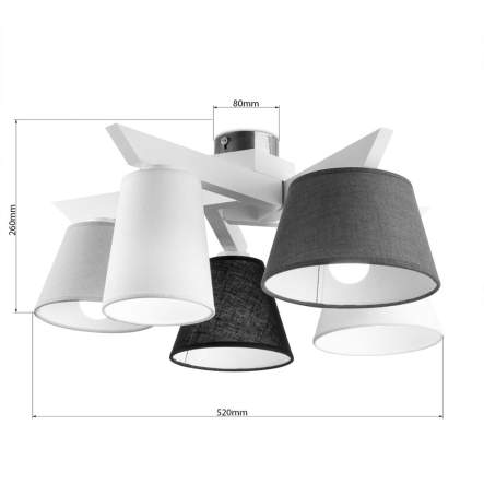 Люстра N&B Light "ЙОКЕ" 40009, 5хЕ14, 520х260 мм, сосна