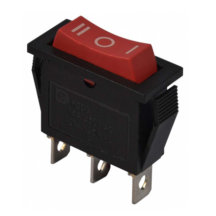 Переключатель 1 клав. перекидной, красный, KCD3-103 R/B, АСКО-УКРЕМ, A0140040032 - 1