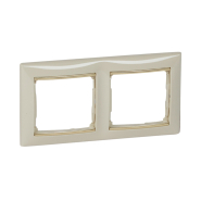 Рамка подвійна LEGRAND Valena, 774152, слонова кістка/золотий штрих