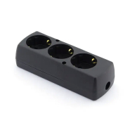 Колодка під подовжувач JONEX GN-370 S SZ, на 3 розетки із заземленням, чорна