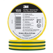 Ізоляційна стрічка 3M Temflex 155  19mm x 20m, жовто-зелена