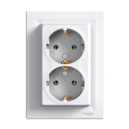 Розетка двойная, с заземлением, Schneider Electric ASFORA, белая, ЕРН9900121