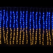 Гирлянда внутренняя DELUX, CURTAIN, 0,9x0,6м, 288LED, сине желтая/прозрачная, IP20