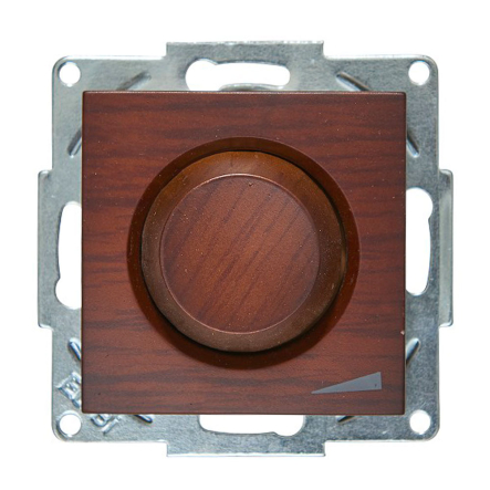 Светорегулятор EL-BI ZENA, 800 Вт + подсветка (механизм), темный орех, 609-012900-292 - 1