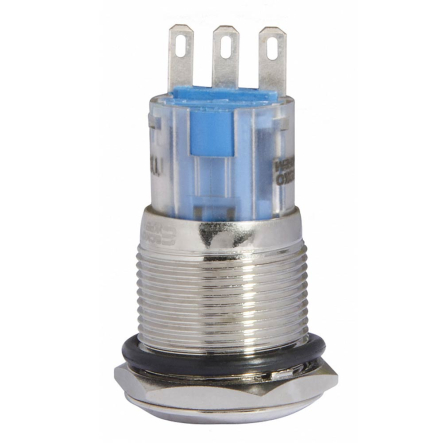 TYJ 19-211 Кнопка металлическая, АСКО-УКРЕМ, A0140010108, плоская 19мм 1NO+1NC