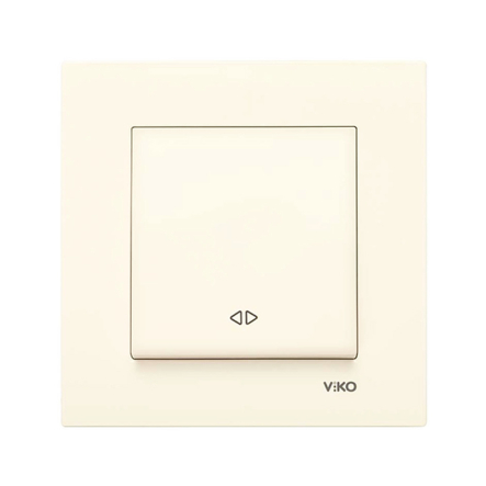 Вимикач 1 кл., реверсивний, проміжний, VIKO KARRE, 90960131, крем - 1