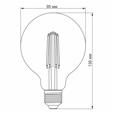 Лампа LED VIDEX Filament c диммером 7W 2200K E27 220V бронза