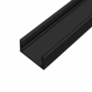 Профіль алюмінієвий BIOM ЛП7B, 6х15,5, 2м, без розсіювача, чорний