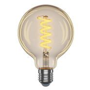 Лампа LED V-Filament VELMAX, 4W, 2700K, E27, 300Lm, G95-Спираль-V, 21-46-53