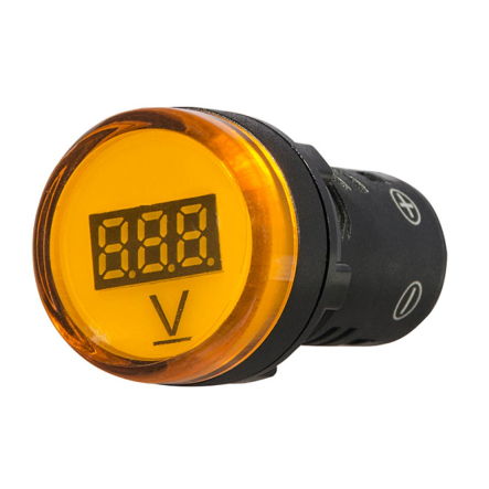 Вольтметр цифровой АСКО-УКРЕМ AD22-22DVM желтый, ⌀22мм DC 5-30B, A0190010013