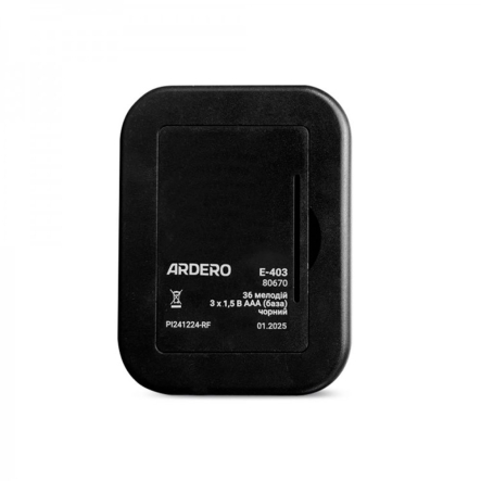 Звонок дверной Feron E-403 база DC 4,5В, 36 мелодий, чёрный Звонок дверной Feron E-403 база DC 4,5В, 36 мелодий, чёрный