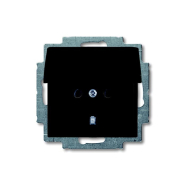 Розетка с с заземлением и крышкой ABB Basic55, 20 EUK-95-507, чорний шато