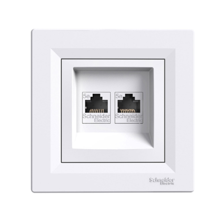 Розетка компьютерная 2-я Schneider Electric ASFORA, белая, ЕРН4400121 - 1
