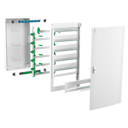 Щит накладной пластиковый SCHNEIDER PrismaSeT XS LVSXR424, 96 модулей, IP40, прозрачные двери, 4ряда/24М