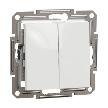 Выключатель 2кл без рамки, Schneider Electric, ASFORA, белый, EPH0370121 - 1