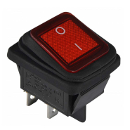 Переключатель 1 клав. влагозащ. красный с подсветкой KCD2-201WN R/B 220V, АСКО-УКРЕМ, A0140040114