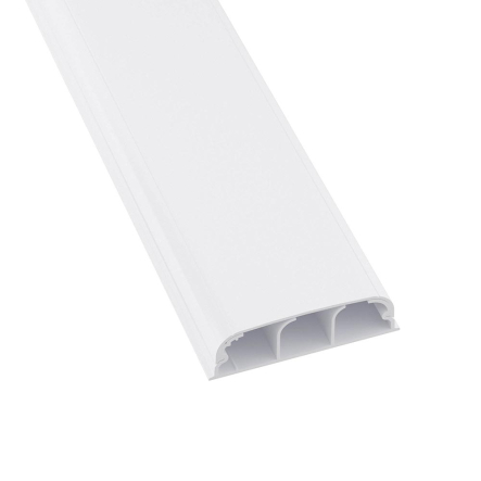 Кабель-канал плинтусного типа 70х22мм, трехсекционный, с крышкой, белый RAL9016, 2м, ДКС, 07200