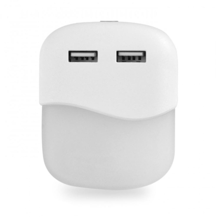 Нічник світильник FERON FN1123 із USB виходами, білий 0,45W із сенсором - 1