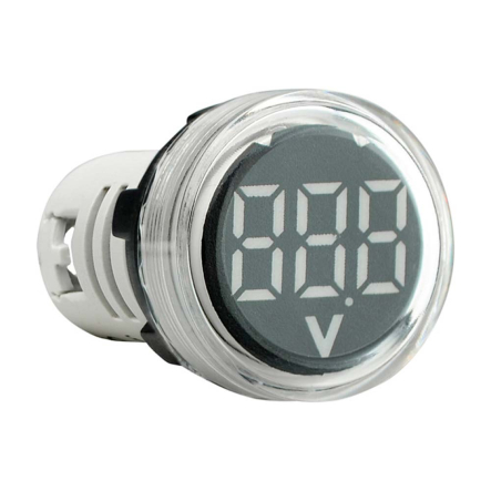 Вольтметр круглый АСКО-УКРЕМ ED16-22VD, A0190010031, 30-500В АС, белый, врезной монтаж