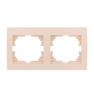 Рамка Lezard DERIY двухместная, горизонтальная, крем, 702-0300-147