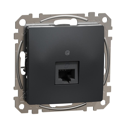 Розетка компьютерная 1*RJ45 CAT5E UTP Schneider Electric Sedna Design, черный, SDD114451 - 1