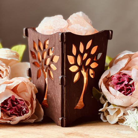 Соляной светильник «Корзина «Дерево» 1кг