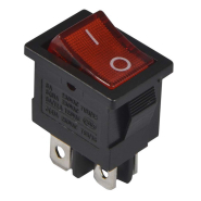 Переключатель TNSy5500698, AC 240 В, 6 A,  KCD1-4-201N R/B, красный, с подсветкой