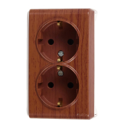 Розетка двойная с заземлением VIKO VERA, 90682256, красное дерево