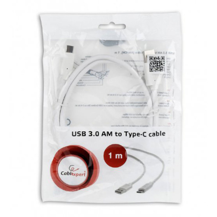 Кабель Cablexpert CCP-USB3-AMCM-1M-W USB 3.0 A-папа/C-папа, 1.0 м, премиум