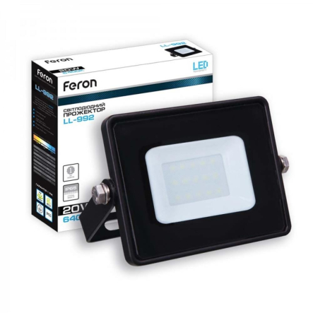 Прожектор світлодіодний Feron LL-992 20W, 6400K, IP65, 230V - 1