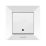 Вимикач одноклавішний прохідний, Panasonic Arkedia Slim, білий, 00032WH
