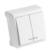 Выключатель 2 кл. с подсветкой, VIKO VERA, 90681050, белый