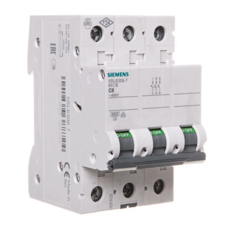 Автоматический выключатель Siemens 5SL6306-7, 3P, C, 6A, 6kA - 1