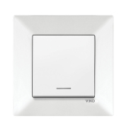 Вимикач 1 кл. з підсвідкою, VIKO Meridian, 90970019, 10 A, білий